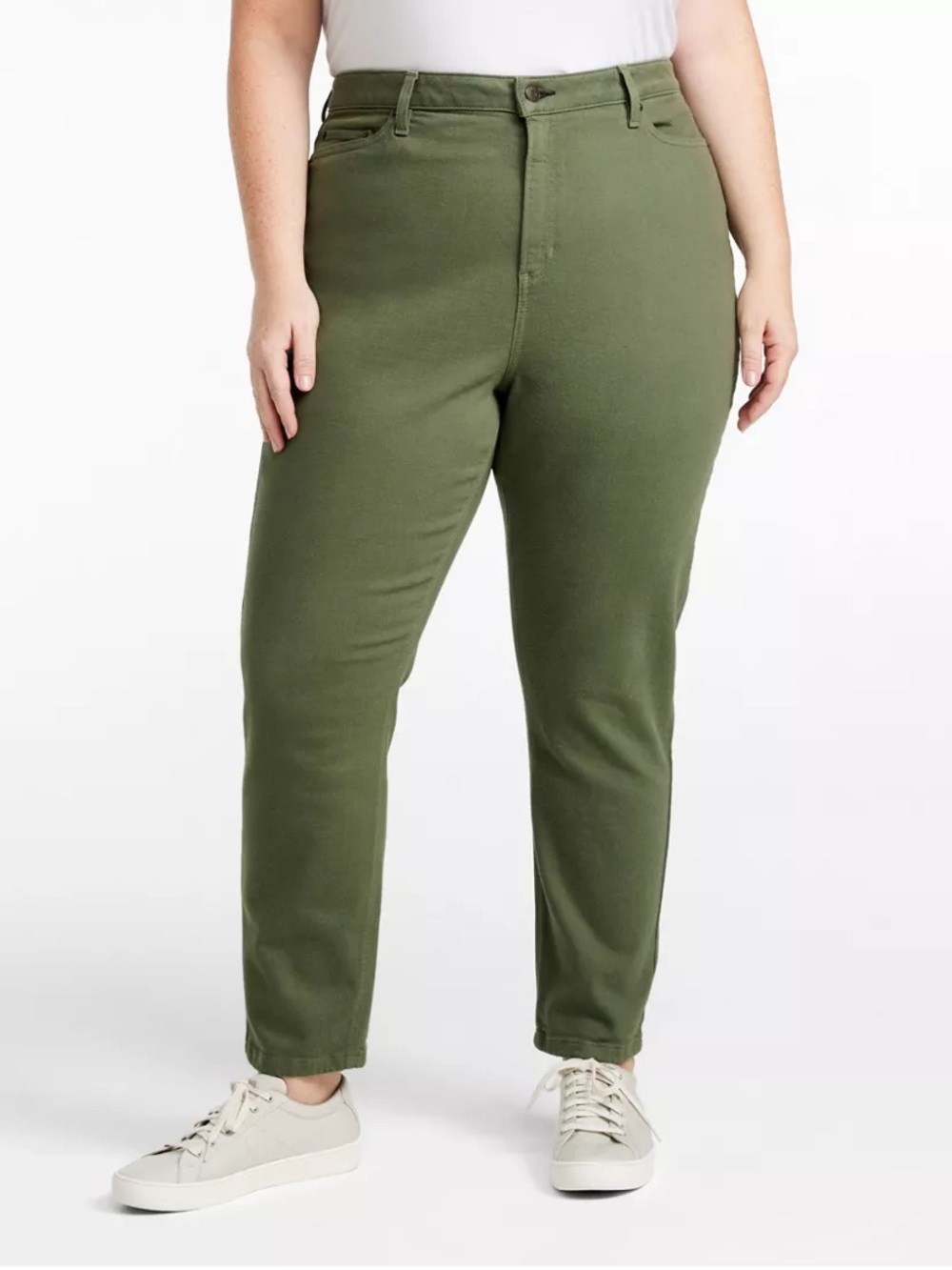 L.L. Bean Comfort Stretch Mid-rise Straight Leg Pants in Dusty Olive - Size 16 P